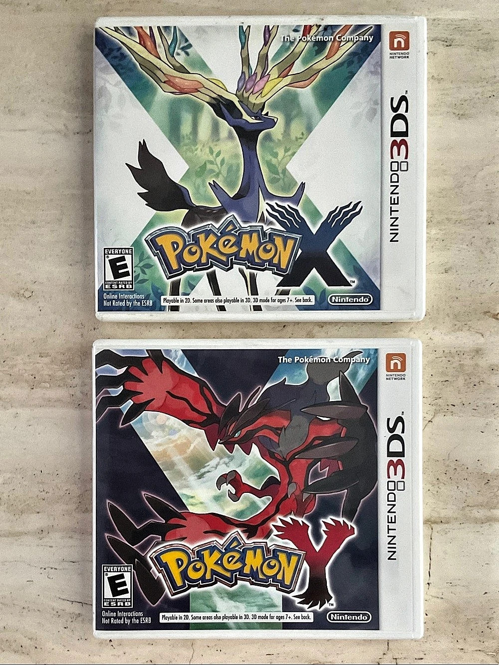 Empty Case Nintendo Pokemon X 3DS Game & Pokemon Y 3DS Games Authentic Manual